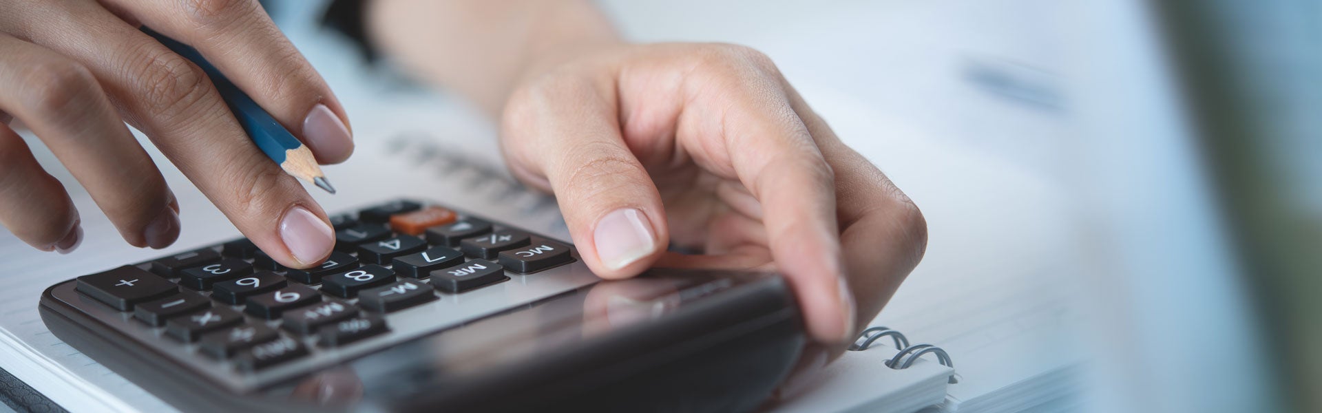 Person calculating some numbers